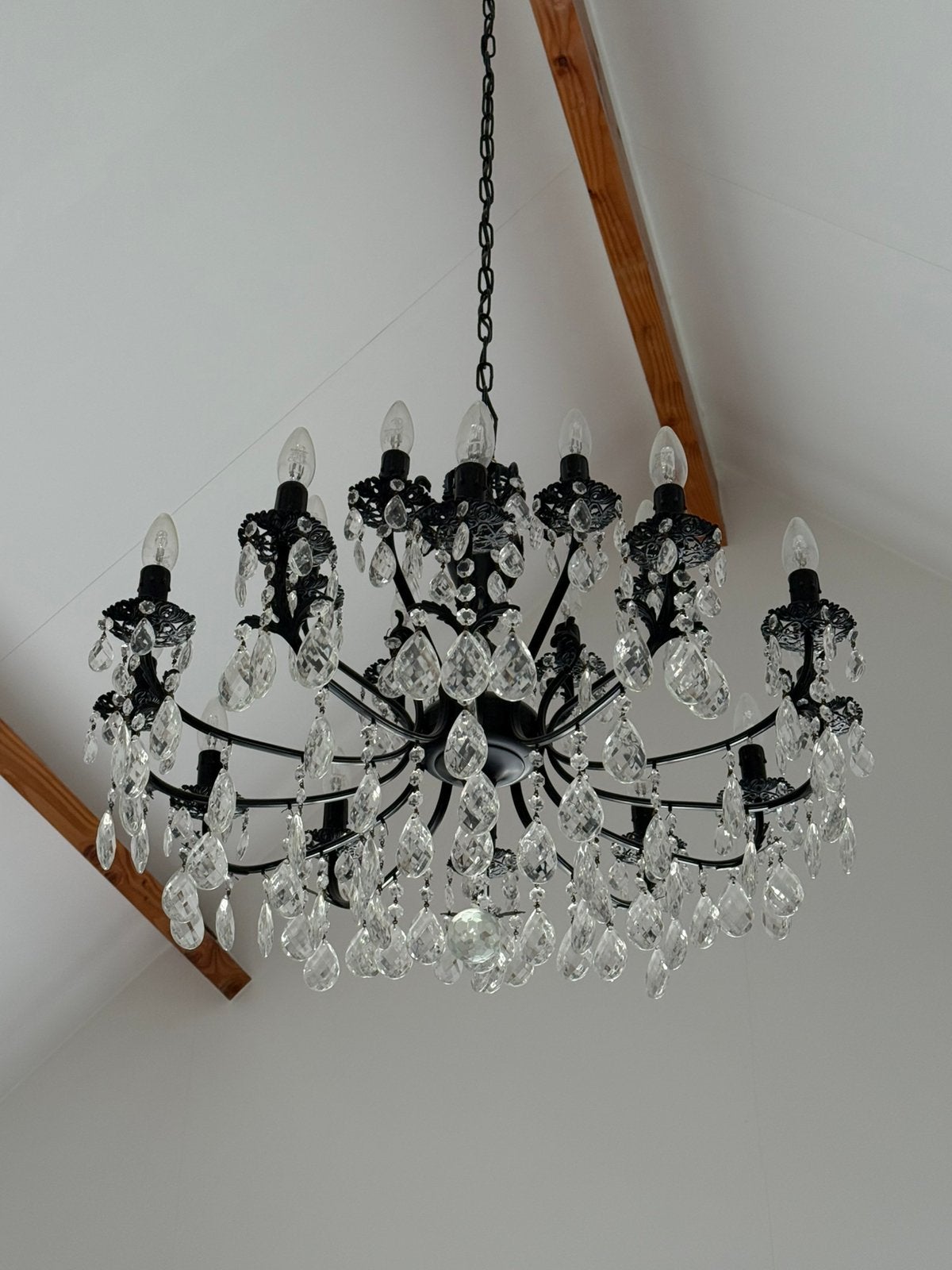 Lustre couronne noire XL, Maison & Meubles, Lampes | Lustres, Enlèvement, Comme neuf