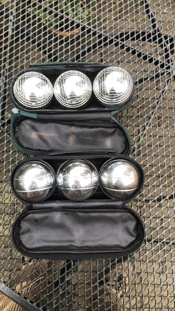 2 sets ijzeren petanqueballen (2 x3 ballen ), Sport en Fitness, Bowlen, Ophalen, Gebruikt, Bal