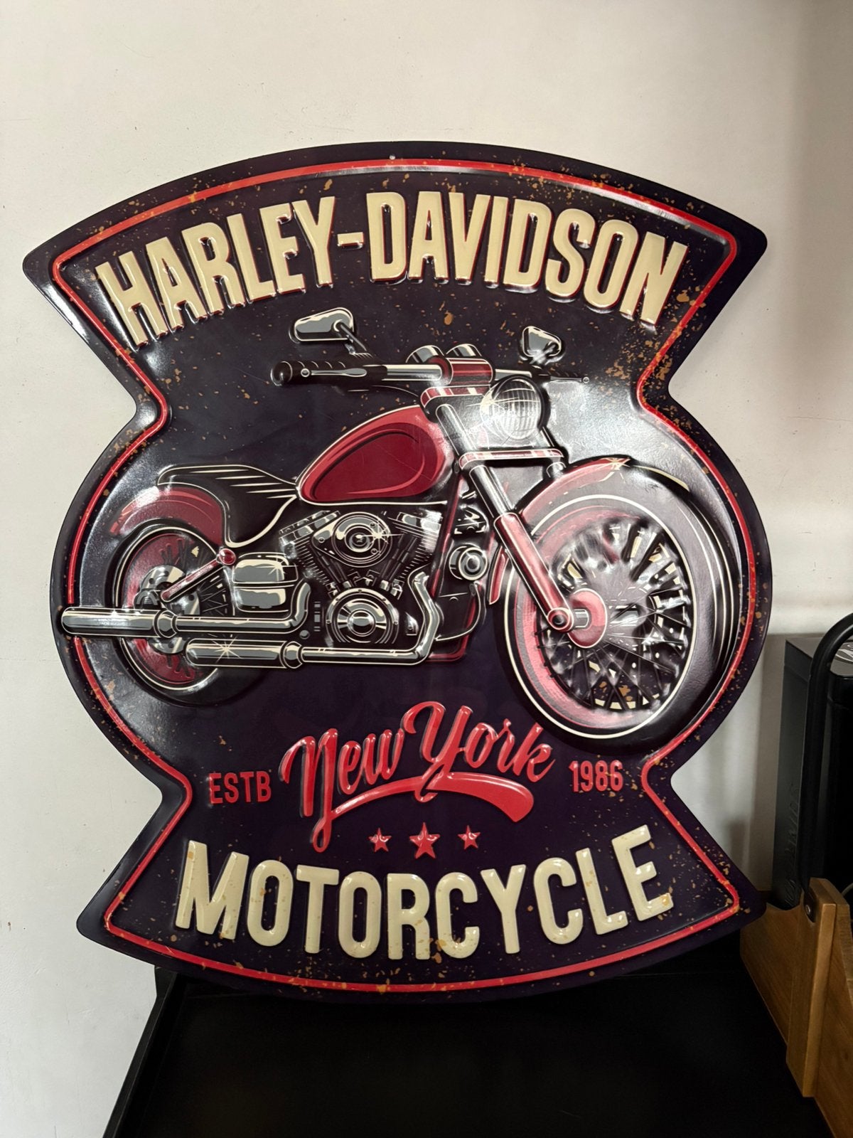 Harley-Davidson metalen plaat, Verzamelen, Ophalen, Zo goed als nieuw