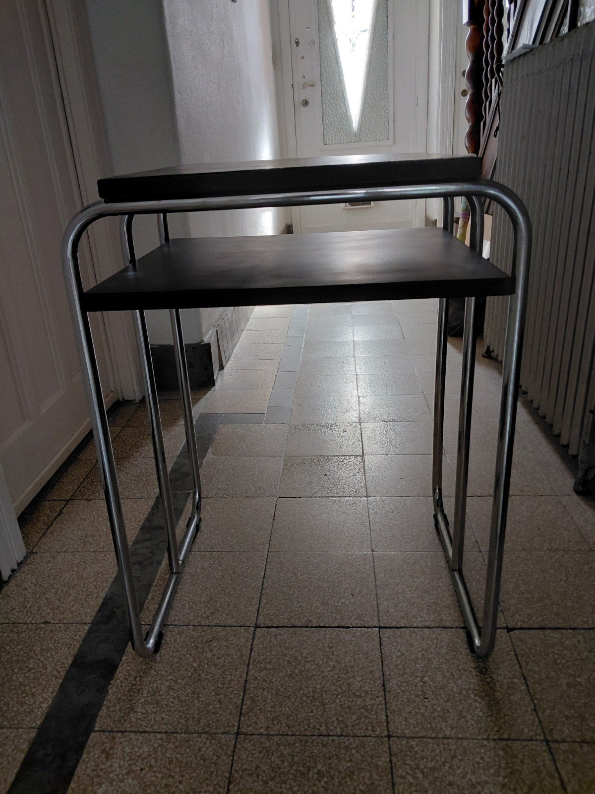 table vintage en métal, Maison & Meubles, 25 à 50 cm, 50 à 100 cm, Carré, Enlèvement