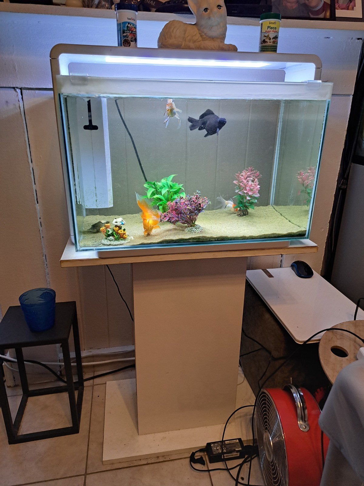 aquarium complet+meuble superfish home 65, Ophalen, Inclusief deksel, Superfish, Gevuld zoetwateraquarium