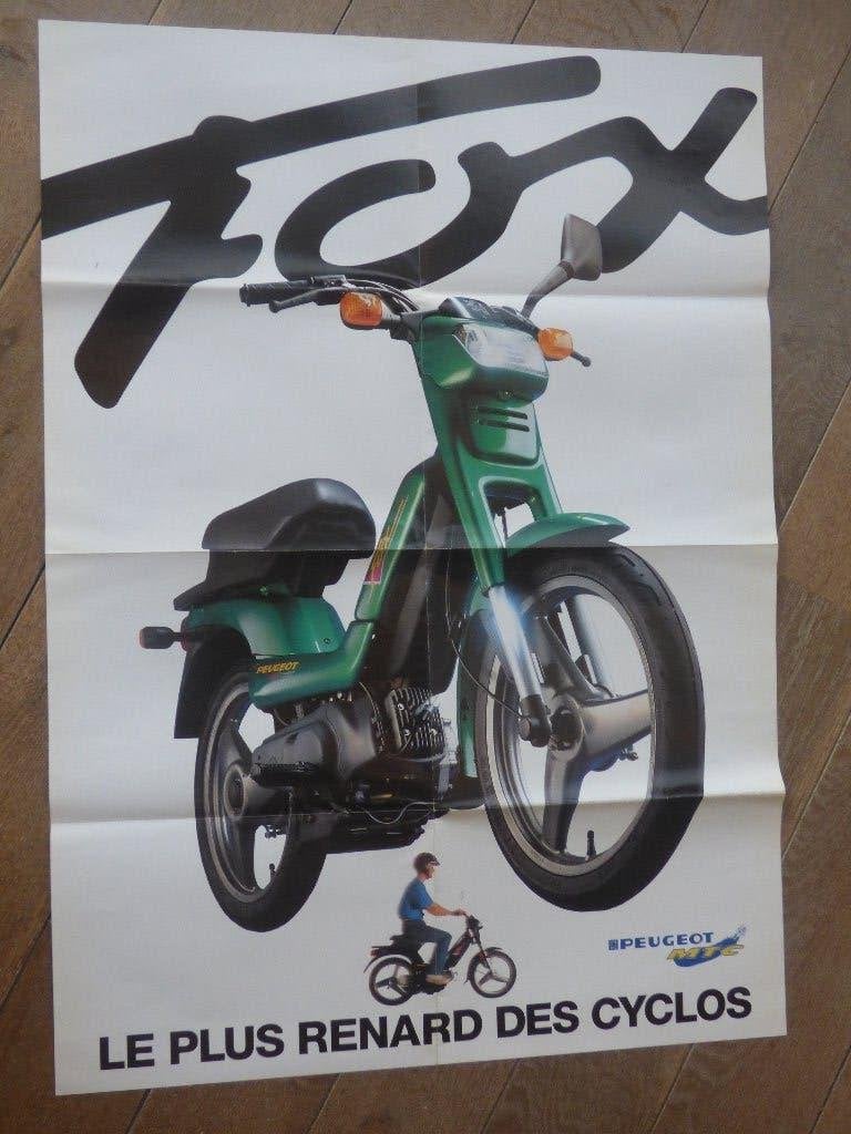 PEUGEOT FOX POSTER & OVERZICHT MODELLEN EIND 1990, Fietsen en Brommers, Ophalen of Verzenden, Zo goed als nieuw
