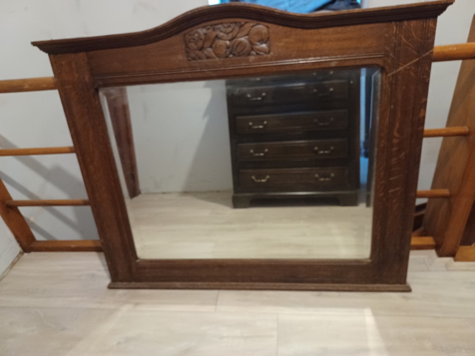 Houten spiegel, Huis en Inrichting, Woonaccessoires | Spiegels, Ophalen