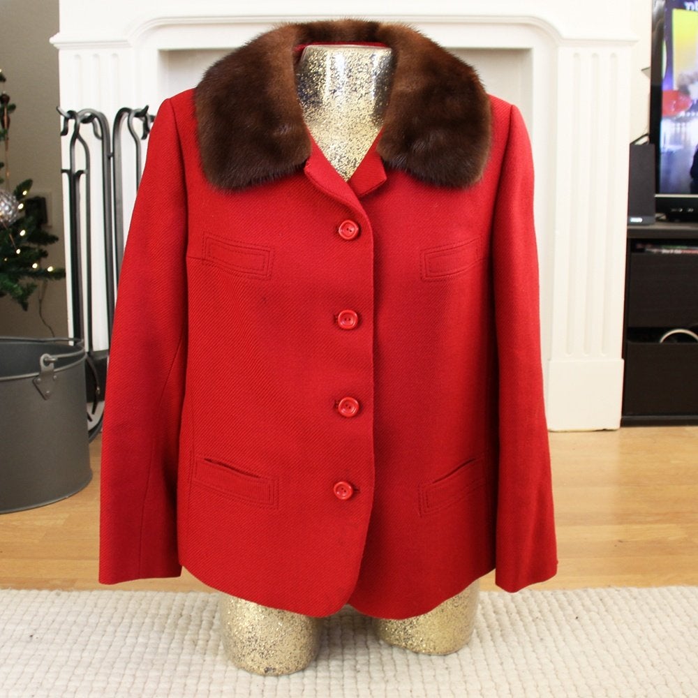 Votre Boutique Veste avec col en fourrure (taille 40) €150,-, Vêtements | Femmes, Rouge, Taille 38/40 (M), Comme neuf, Votre Boutique Breda