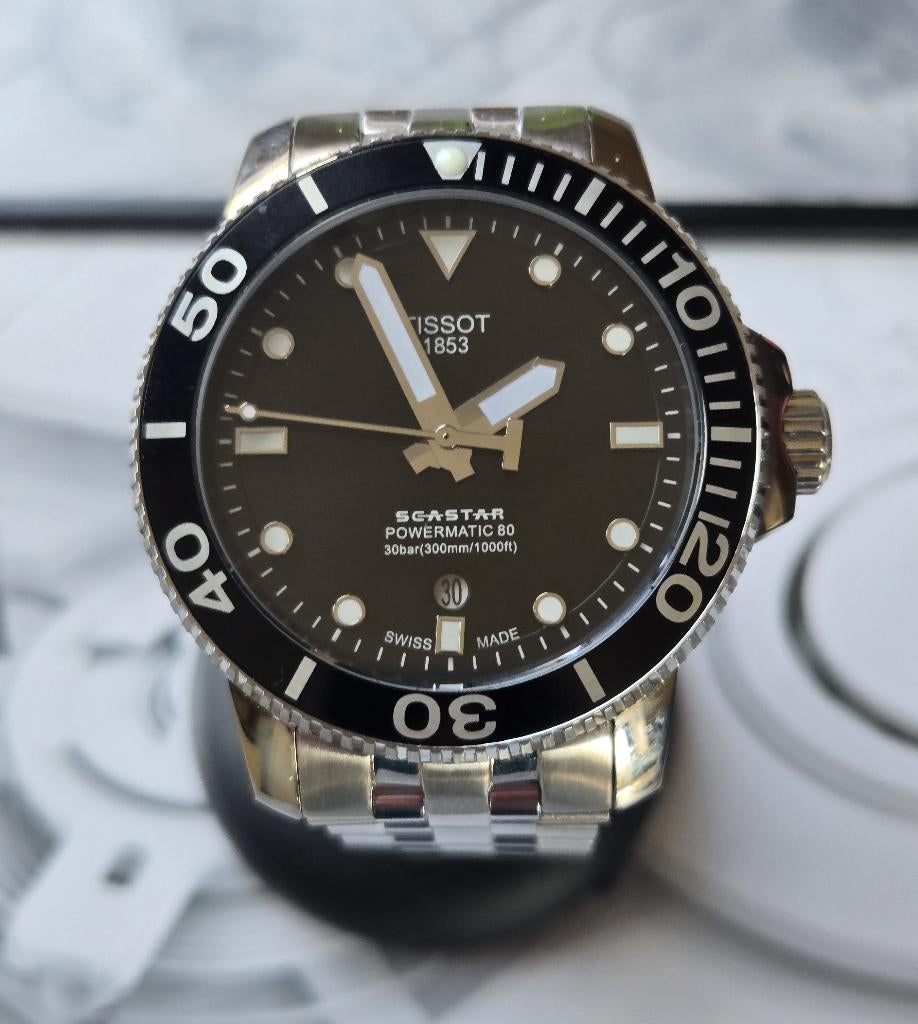 Tissot Seastar  Powermatic 80., Bijoux, Sacs & Beauté, Montres | Hommes, Enlèvement ou Envoi