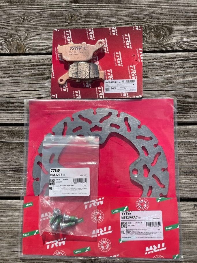 TRW Disque ARR + plaquettes frein Honda transalp 600 650, Enlèvement, Neuf