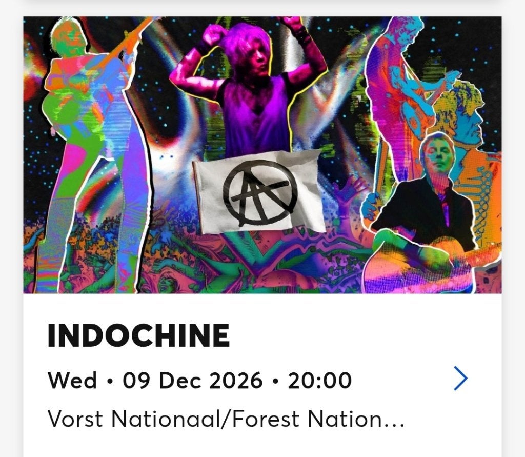 INDOCHINE 2 Tickets Fores National 9 déc. 2026, Tickets & Billets, Deux personnes, Décembre