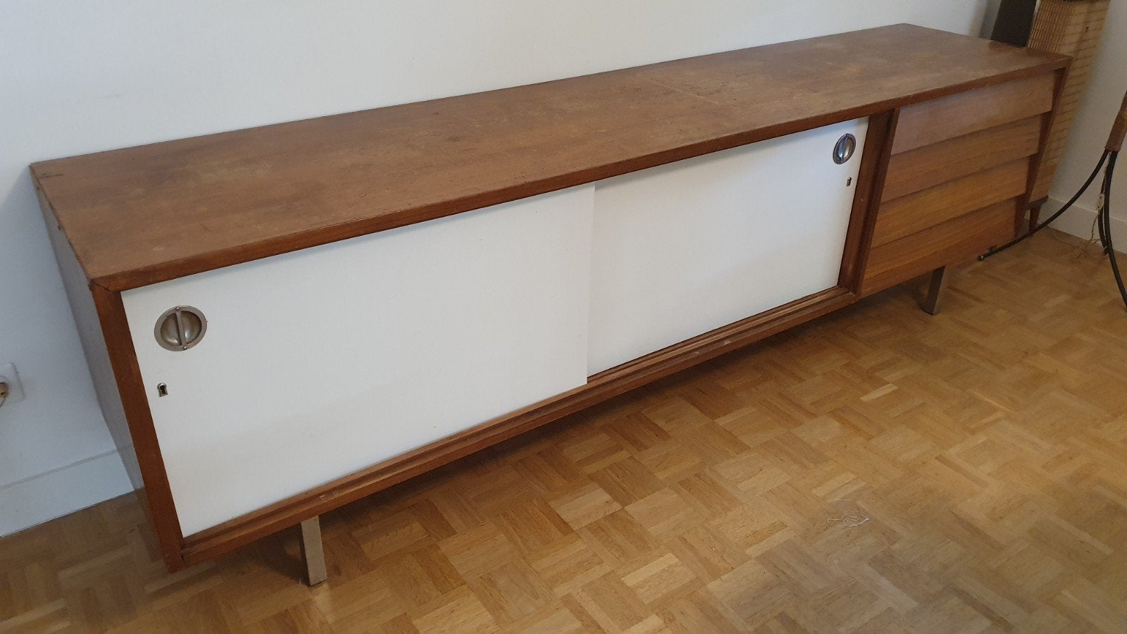 Vintage sideboard dressoir 2m30, opknapbeurt nodig, Antiek en Kunst, Antiek | Meubels | Kasten, Ophalen