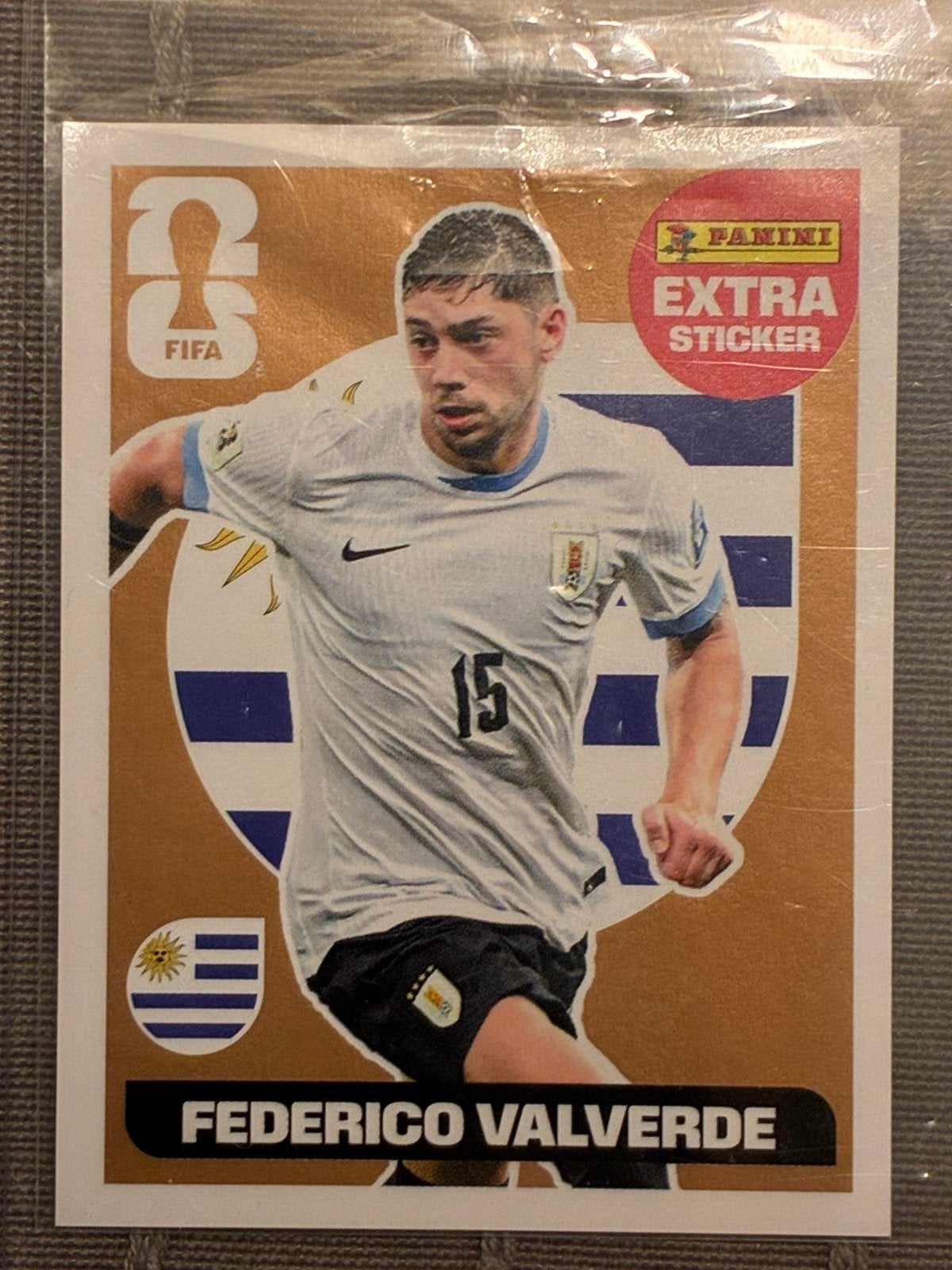 Panini wk2026 sticker brons valverde, Ophalen of Verzenden, Zo goed als nieuw, Sticker