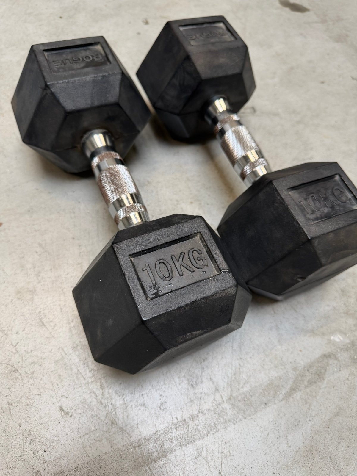 Halters - dumbells 10 kg rogue, Sport en Fitness, Fitnessmaterialen, Ophalen, Zo goed als nieuw