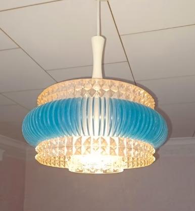 Vintage hanglamp  ME Marbach Leuchten, Ophalen, Glas, Vintage MCM, 50 tot 75 cm