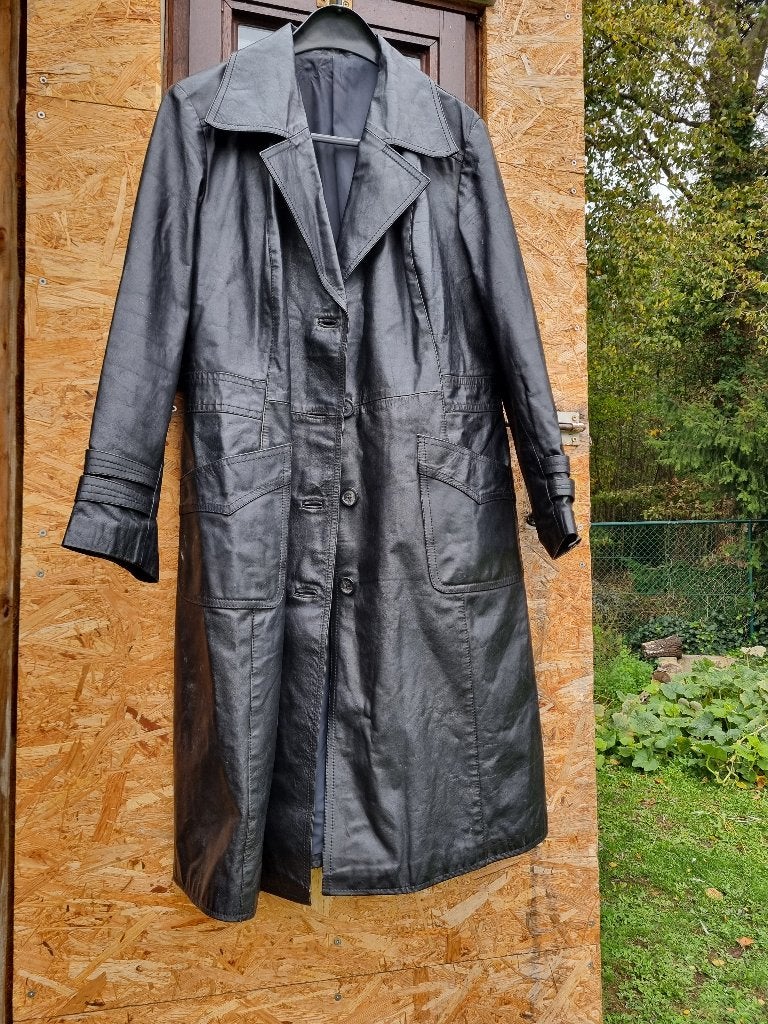 Lange lederen jas.Merk:Eska., Kleding | Dames, Eska, Ophalen, Gedragen, Zwart