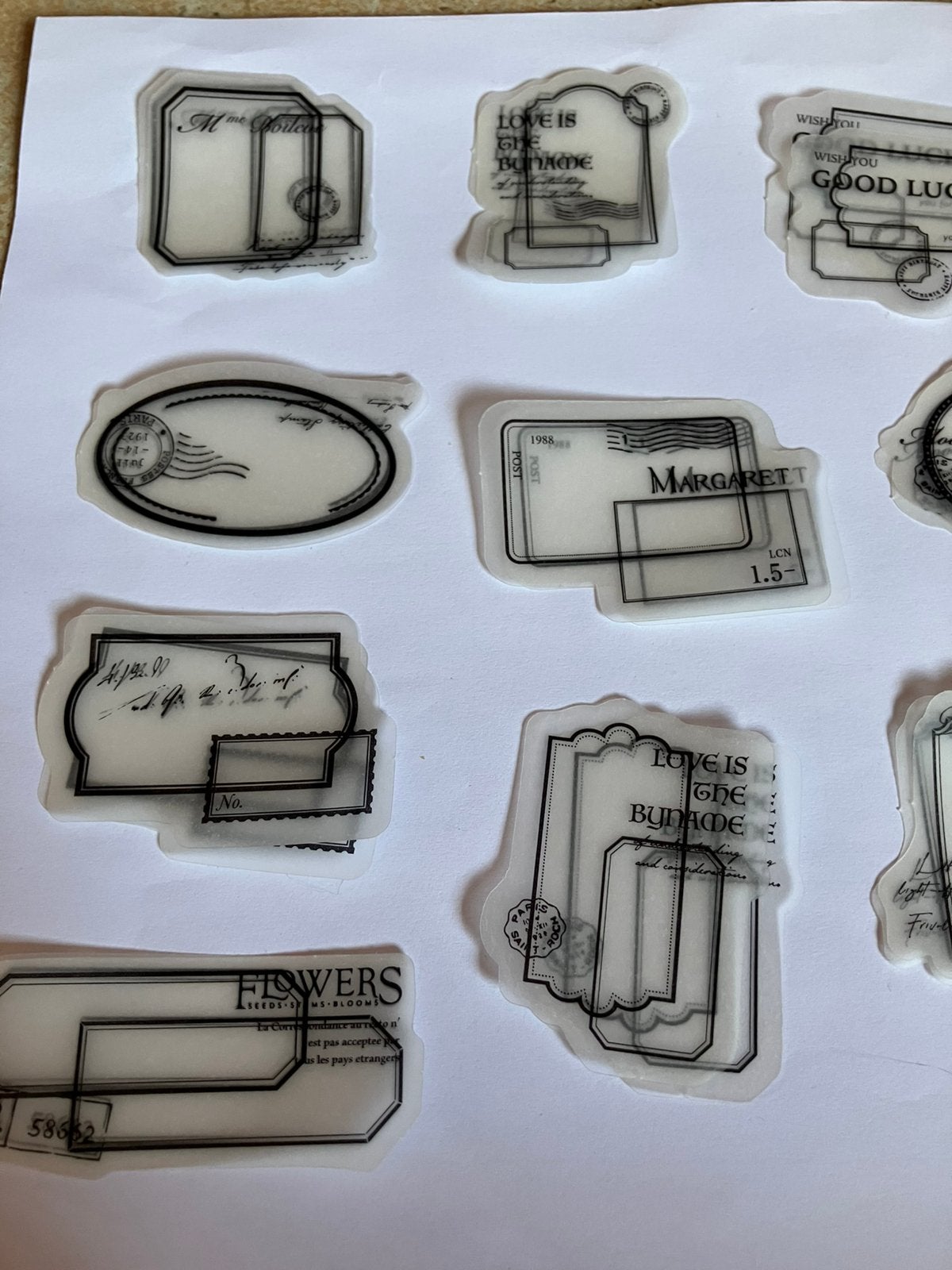 Scrapbooking labels 40 stickers, Hobby & Loisirs créatifs, Scrapbooking, Enlèvement, Neuf