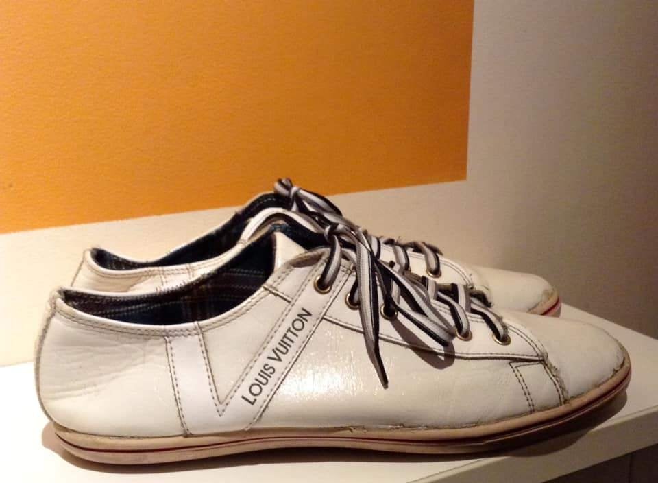 Baskets en cuir blanc P.43 – Style Skater, Enlèvement ou Envoi, Utilisé, Chaussures