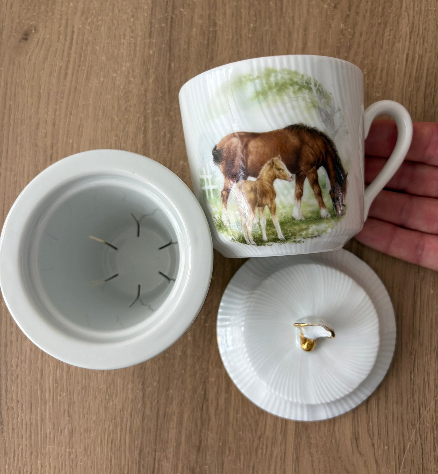 Mug / tasse à thé - chevaux - porcelaine de limoges, Enlèvement, Porcelaine, Mug