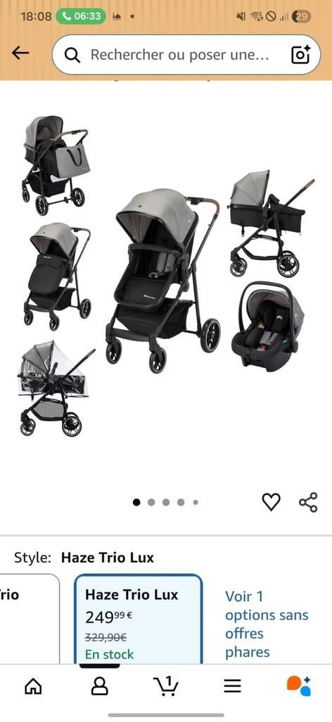 Poussette à vendre presque neuve acheter en mars dernier(25, Ophalen of Verzenden, Kinderwagen, Met autostoeltje