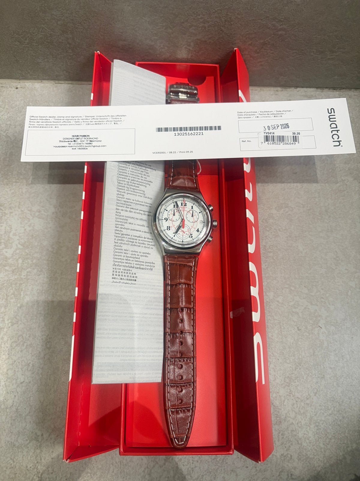 Montre homme Swatch neuve garantie 2 ans, Enlèvement ou Envoi, Cuir, Swatch, Acier