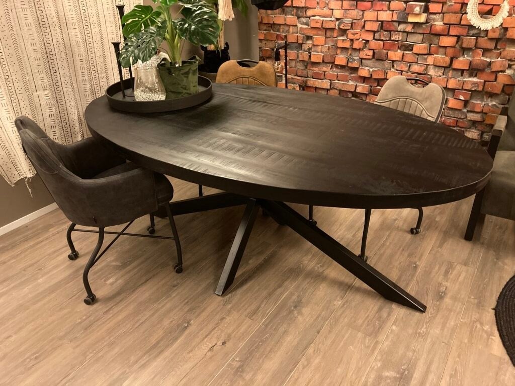 Industriele Ovale Tafel!Koopje!, Ophalen, Zo goed als nieuw, Industrieel