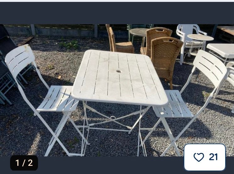 Hoge party tafel met 2 stoelen, Ophalen, Zo goed als nieuw