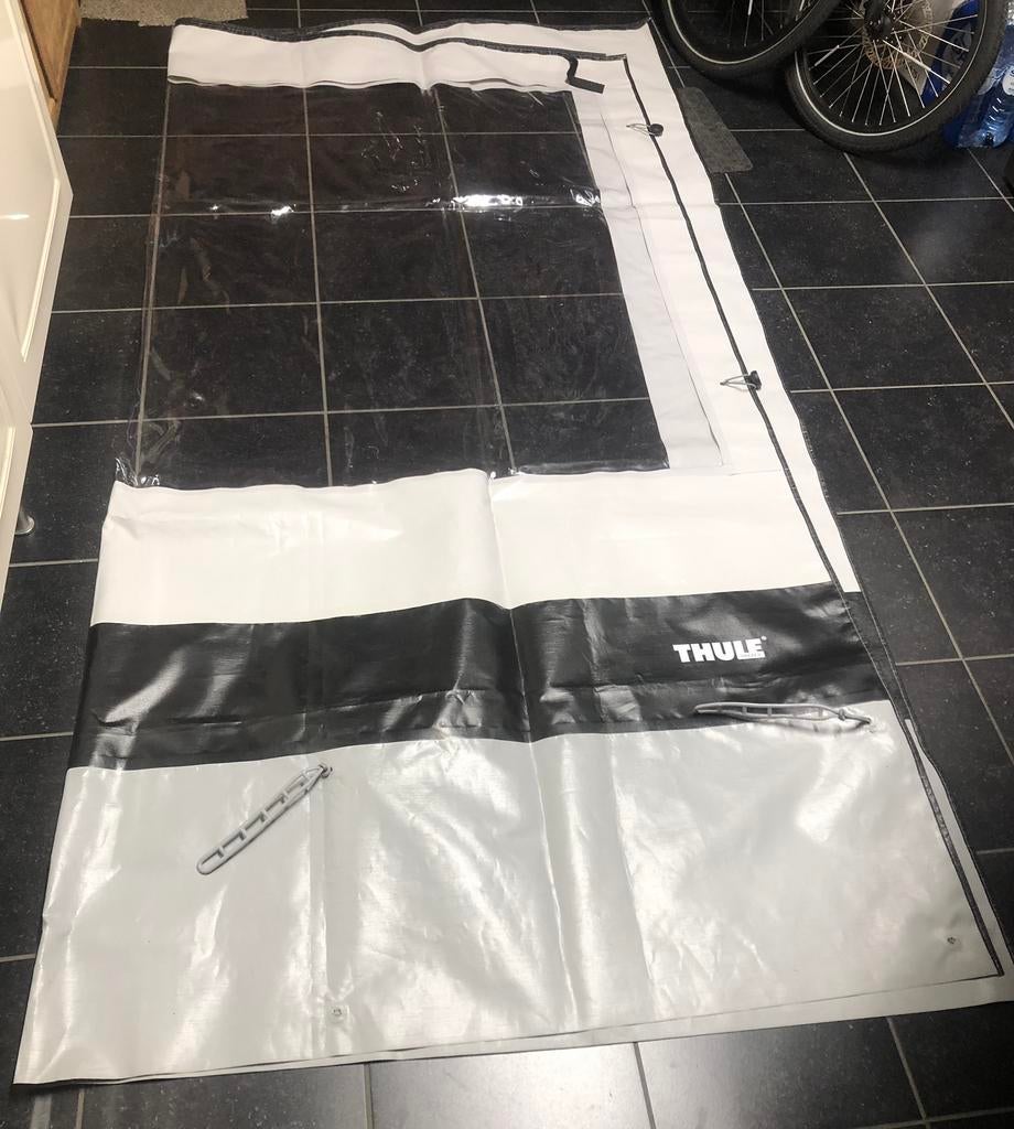 Thule Blocker Side + spanstang + Thule Blocker front, Caravanes & Camping, Auvents, Comme neuf, Thule, Enlèvement