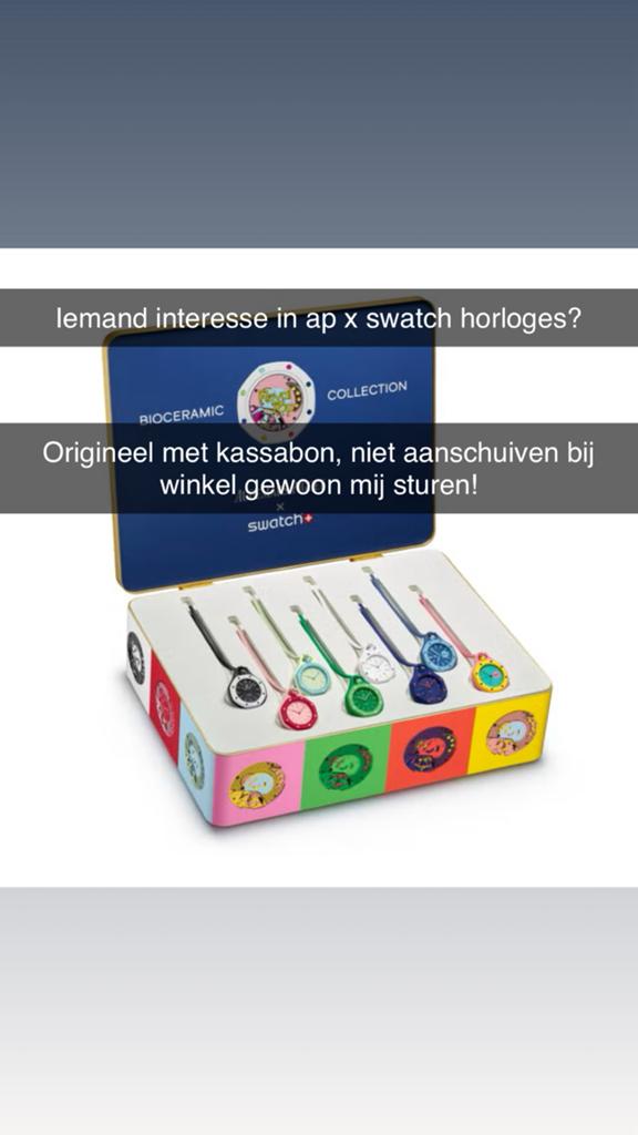 Ap x swatch horloges, Handtassen en Accessoires, Horloges | Heren, Nieuw, Polshorloge, Overige merken, Ophalen