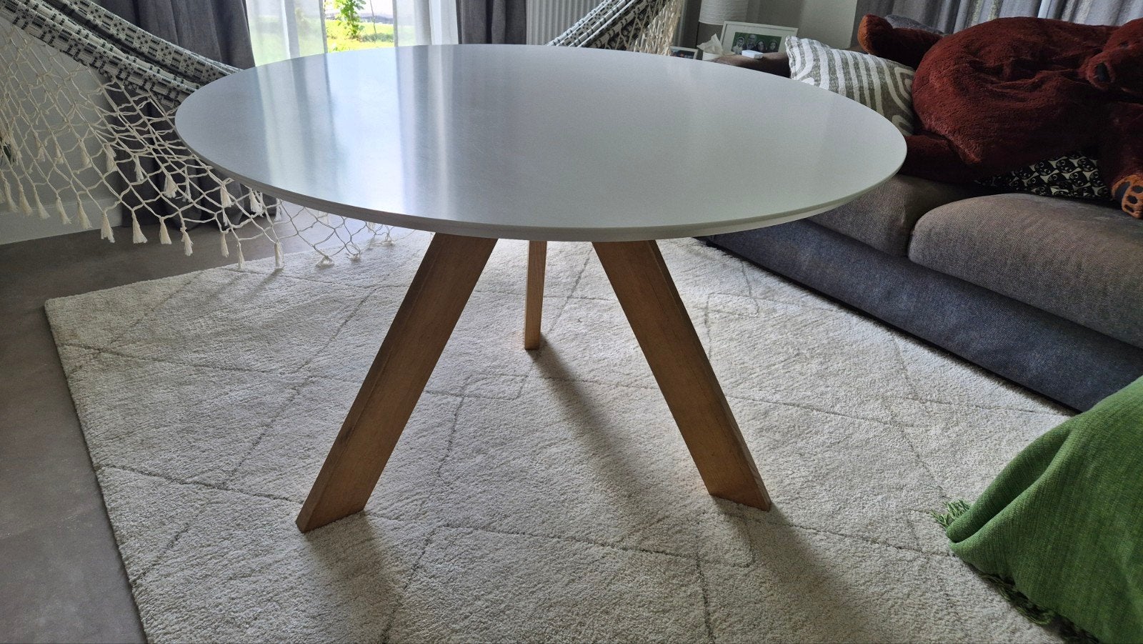 Eettafel rond - wit - 1,20m diam., Ophalen, Rond