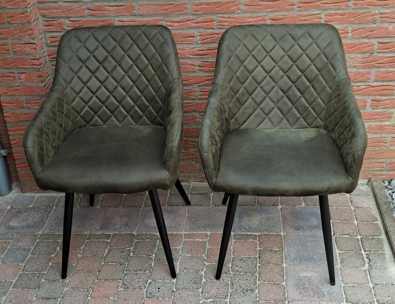 2 stoelen groen, Huis en Inrichting, Stoelen, Ophalen, Zo goed als nieuw, Overige kleuren, Twee