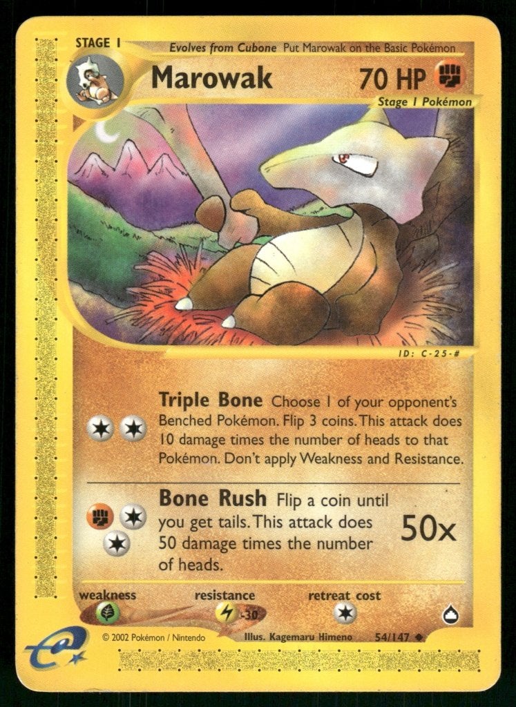 Marowak 54/147 - Aquapolis (NM), Envoi, Utilisé