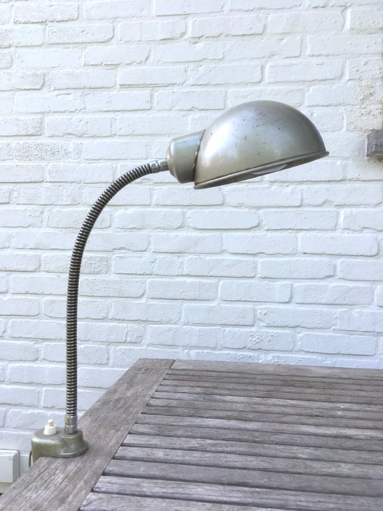 Vintage bureaulamp, Bureaulamp, Gebruikt, Vintage, Grijs