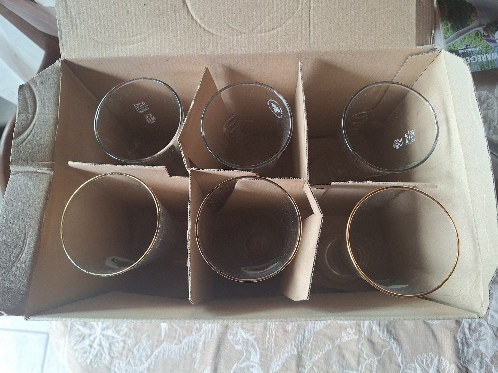 6 glazen carlsberg 2 soorten, Collections, Marques de bière, Enlèvement, Utilisé, Verre ou Verres, Autres marques
