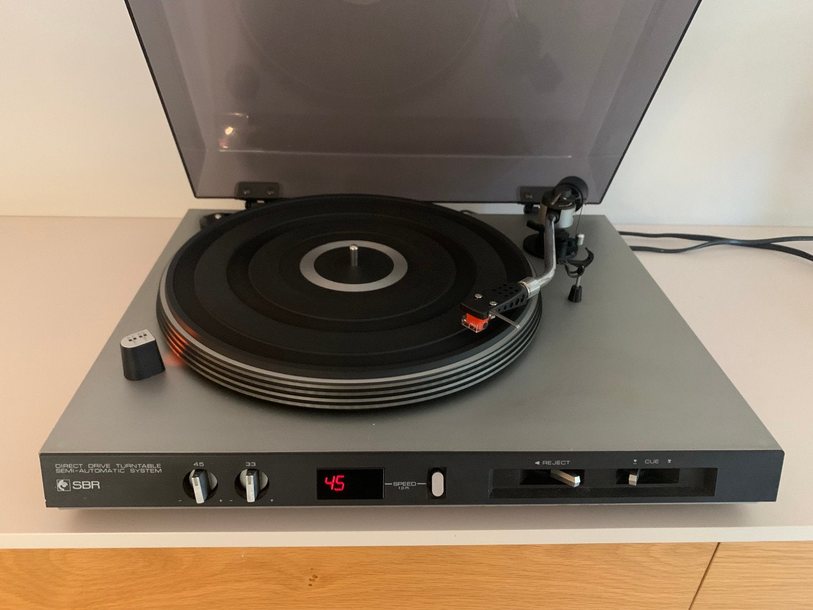 Platenspeler SBR, direct drive, Ophalen, Zo goed als nieuw, Platenspeler, Pitch-regelaar