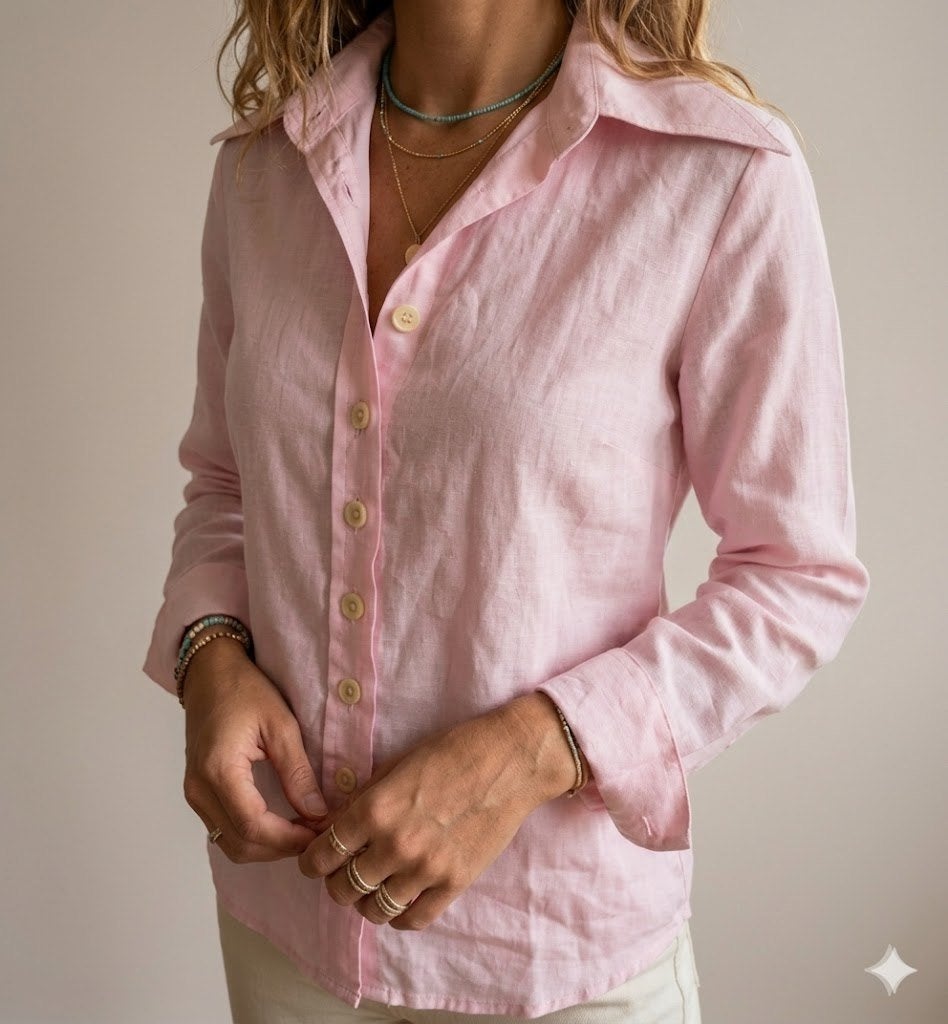 roze vintage blouse, Vintage ., Rose, Taille 36 (S), Comme neuf