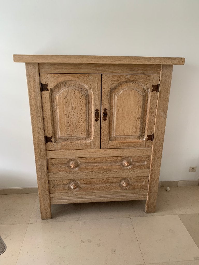 Massief eiken hout eetkamerset, Enlèvement, Comme neuf, Massief eik, 6 à 8 chaises