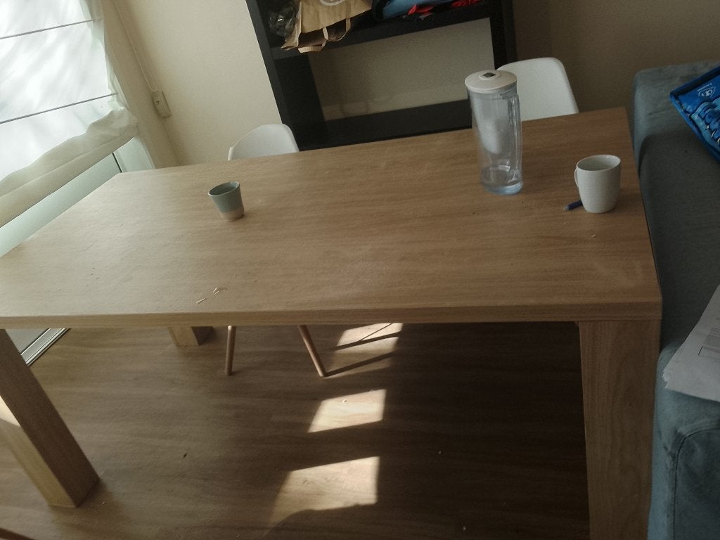 Houten eettafel, Huis en Inrichting, Tafels | Eettafels, Ophalen, Overige materialen, Gebruikt, 50 tot 100 cm
