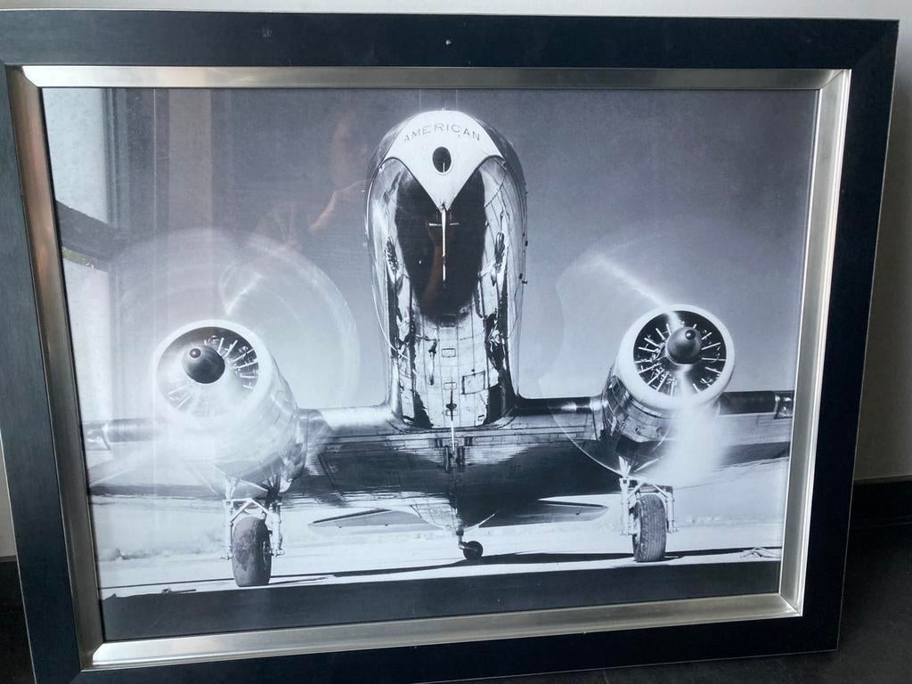 Zwart wit Airplan american, Antiek en Kunst, Kunst | Schilderijen | Modern, Ophalen