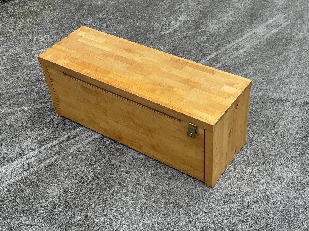 2 coffres / bancs de rangement en bois – style IKEA, 100 à 150 cm, Moins de 50 cm, Enlèvement, Utilisé