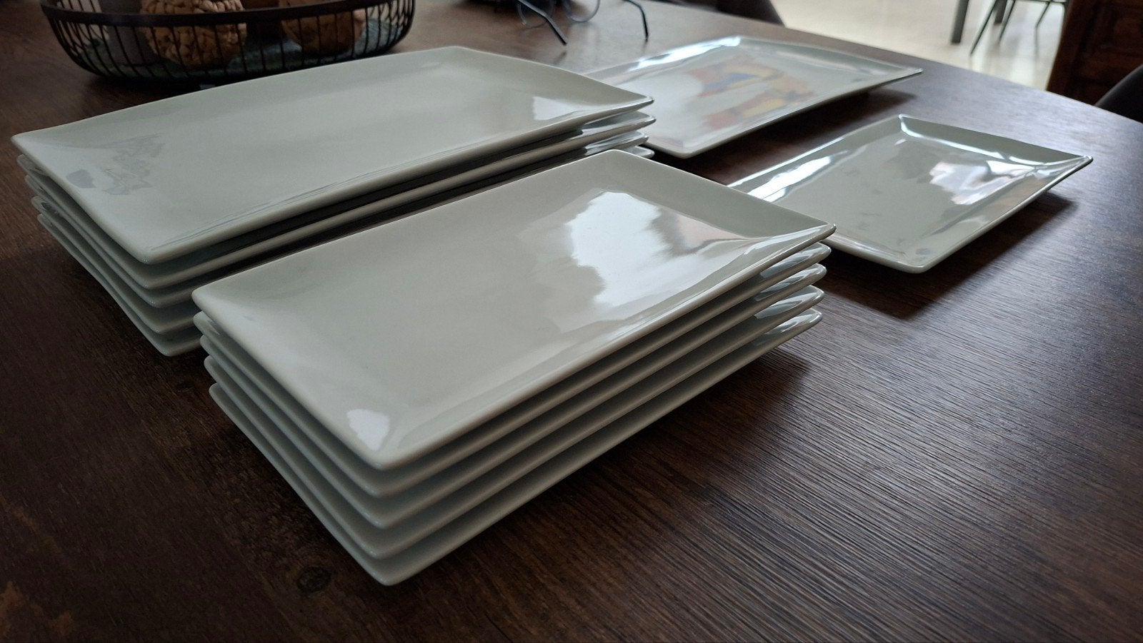 12 rechthoekige borden Nieuw, Enlèvement, Assiettes(s)