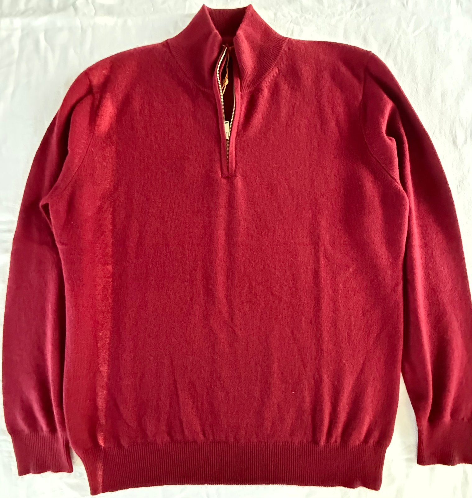 Pull pour homme en 100 % pur cachemire mongol., Enlèvement ou Envoi, Neuf, Taille 52/54 (L), Rouge