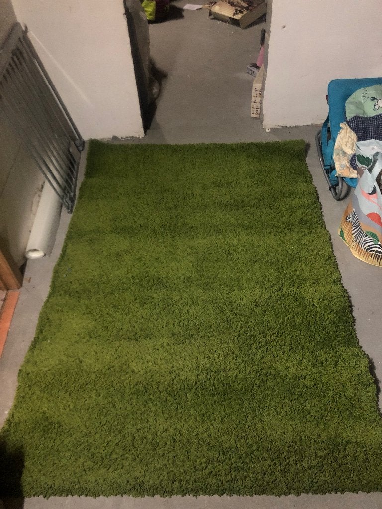 Groene mat ikea hampen, Maison & Meubles, 150 à 200 cm, Comme neuf, 100 à 150 cm, Rectangulaire