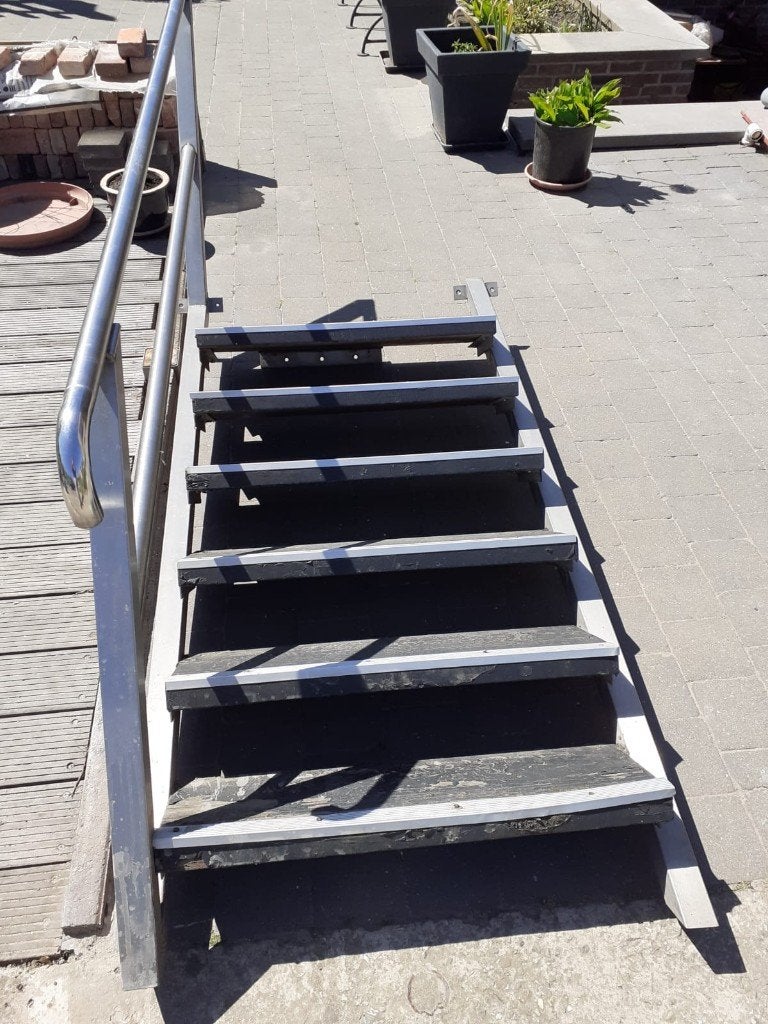 trap in inox, Ophalen, Gebruikt, Trap, Minder dan 2 meter