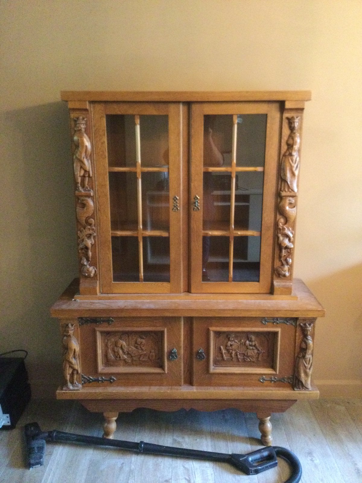 Vitrine en chêne 125-45-170cm, Maison & Meubles, Armoires | Buffets, Enlèvement ou Envoi, Utilisé