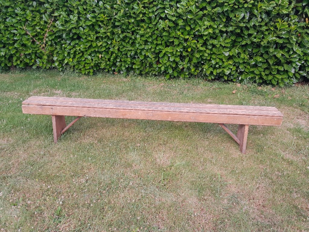 2 houten banken / turnbanken, Tuin en Terras, Tuinbanken, Ophalen, Gebruikt, Hout