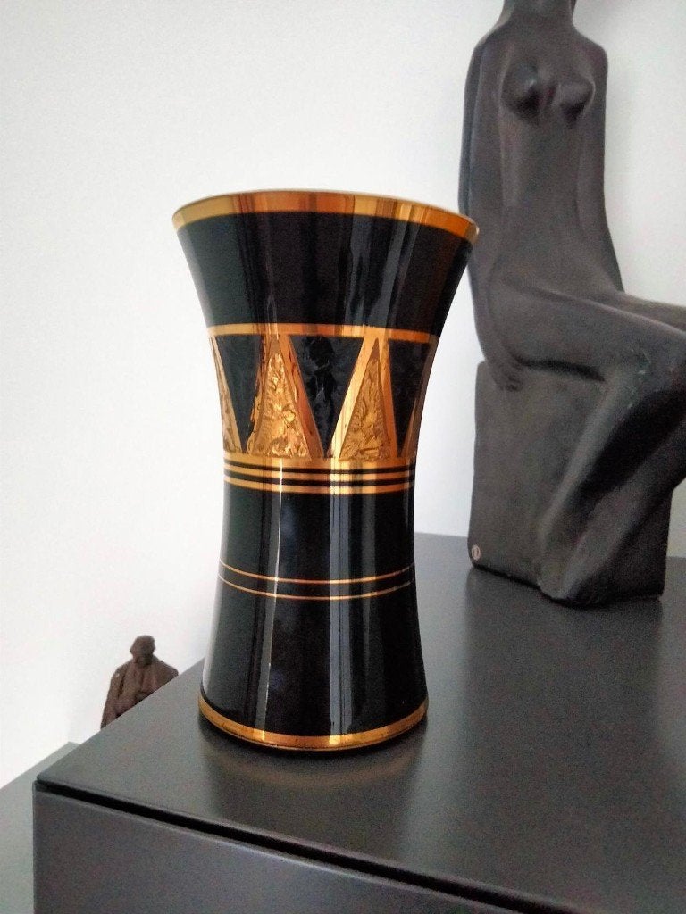 Art Deco vaas Booms glas brocante, Antiek en Kunst, Antiek | Glaswerk en Kristal, Ophalen of Verzenden