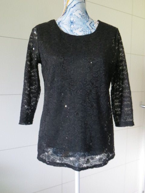 zwarte dames top / blouse - Versia - Medium, Maat 38/40 (M), Zwart, Ophalen of Verzenden, Zo goed als nieuw