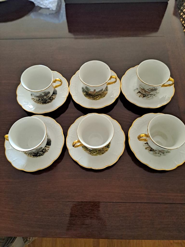 Service vintage de 6 tasses et soucoupes, Antiquités & Art, Antiquités | Services (vaisselle) complet, Enlèvement
