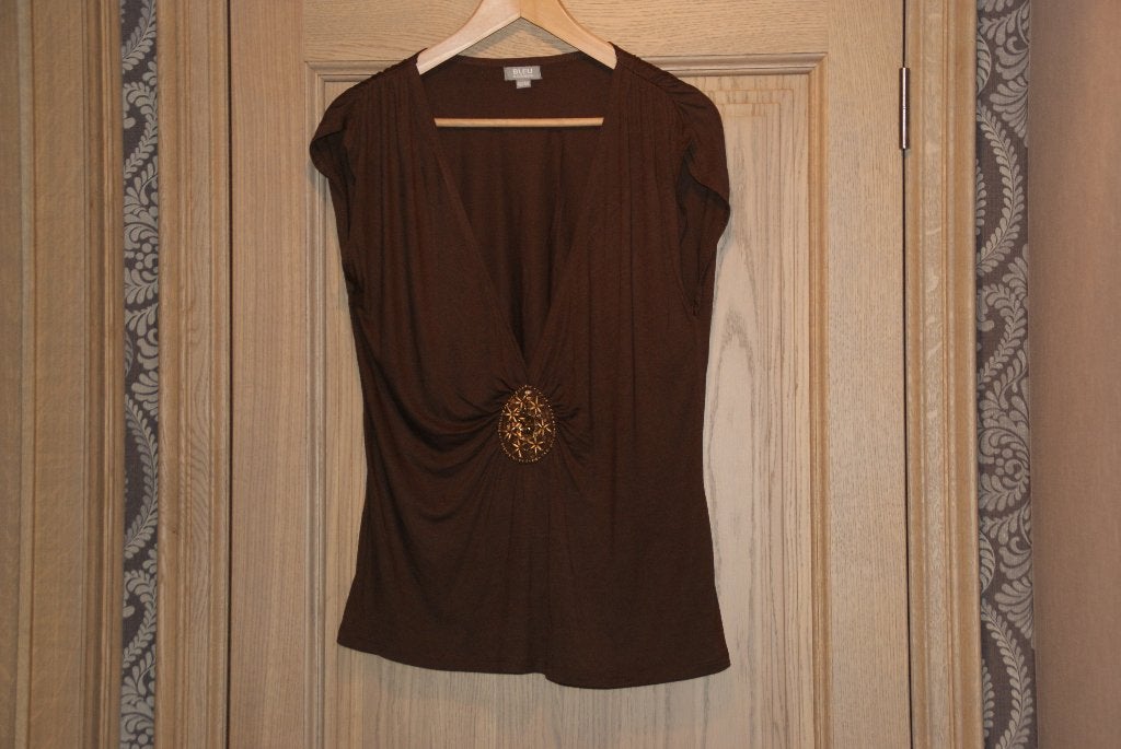 Bruine Dames T-SHIRT top maat 42 / 44, Kleding | Dames, Bruin, Maat 42/44 (L), Ophalen of Verzenden, Zo goed als nieuw