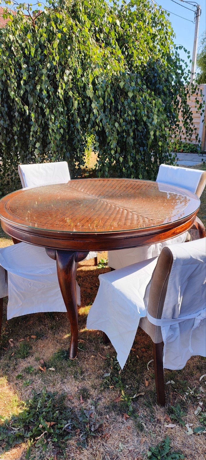 Tafel en stoelen, Huis en Inrichting, Ophalen, Glas