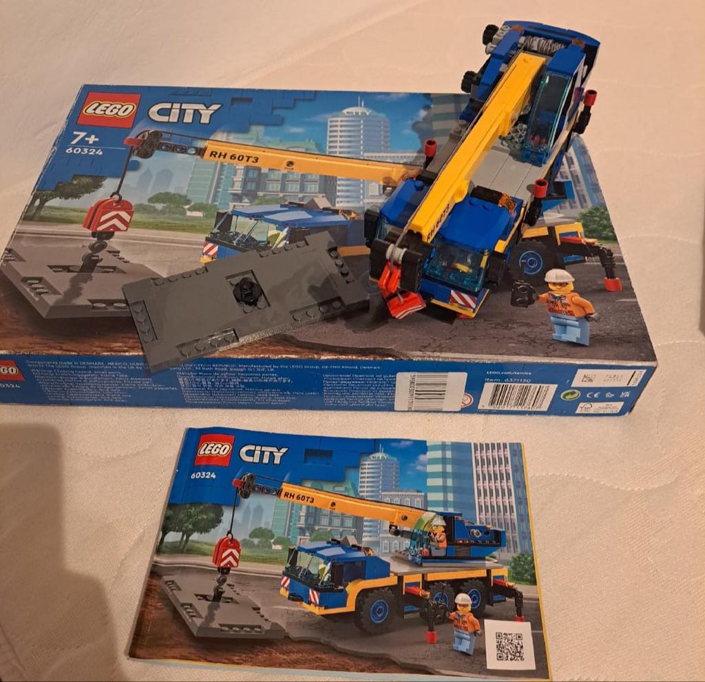 LEGO City 60324 Kraanwagen – Compleet met doos & boekje, Ophalen, City, Lego, Zo goed als nieuw