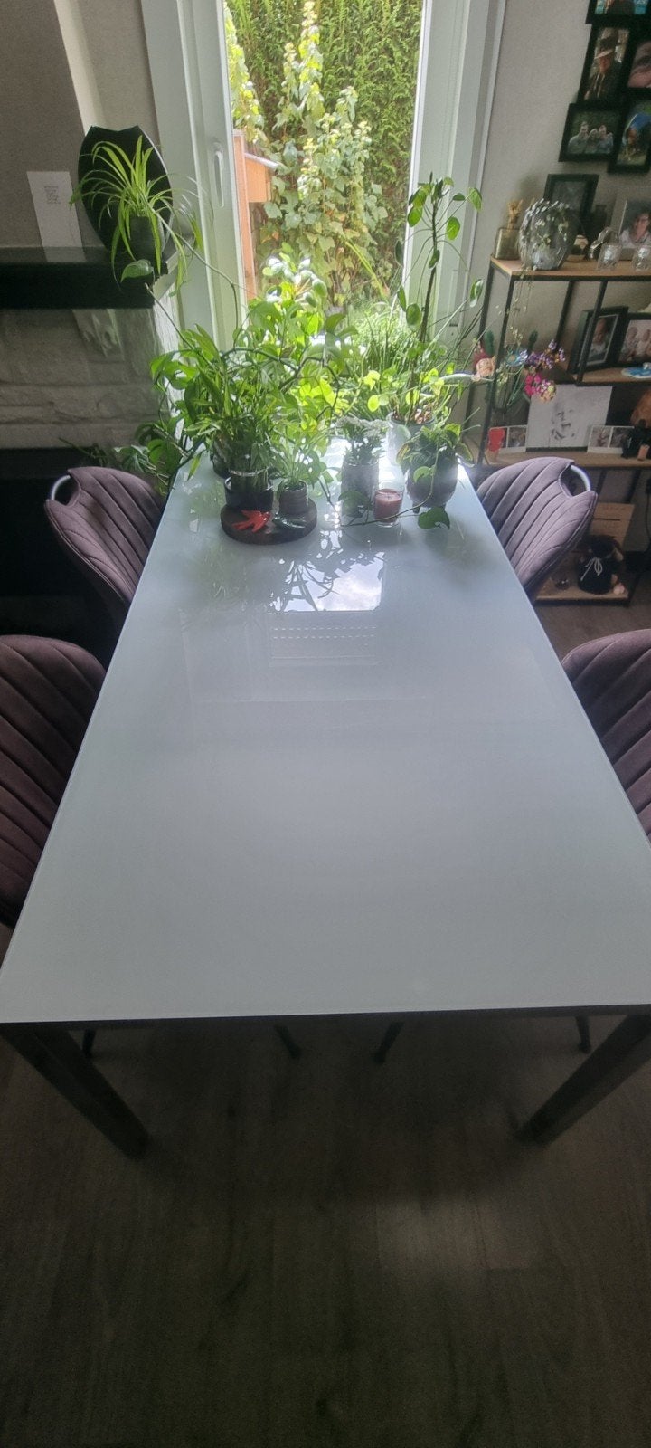 Glazen tafel (H 74cm x B 85cm x L 180cm), Ophalen, 150 tot 200 cm, 50 tot 100 cm