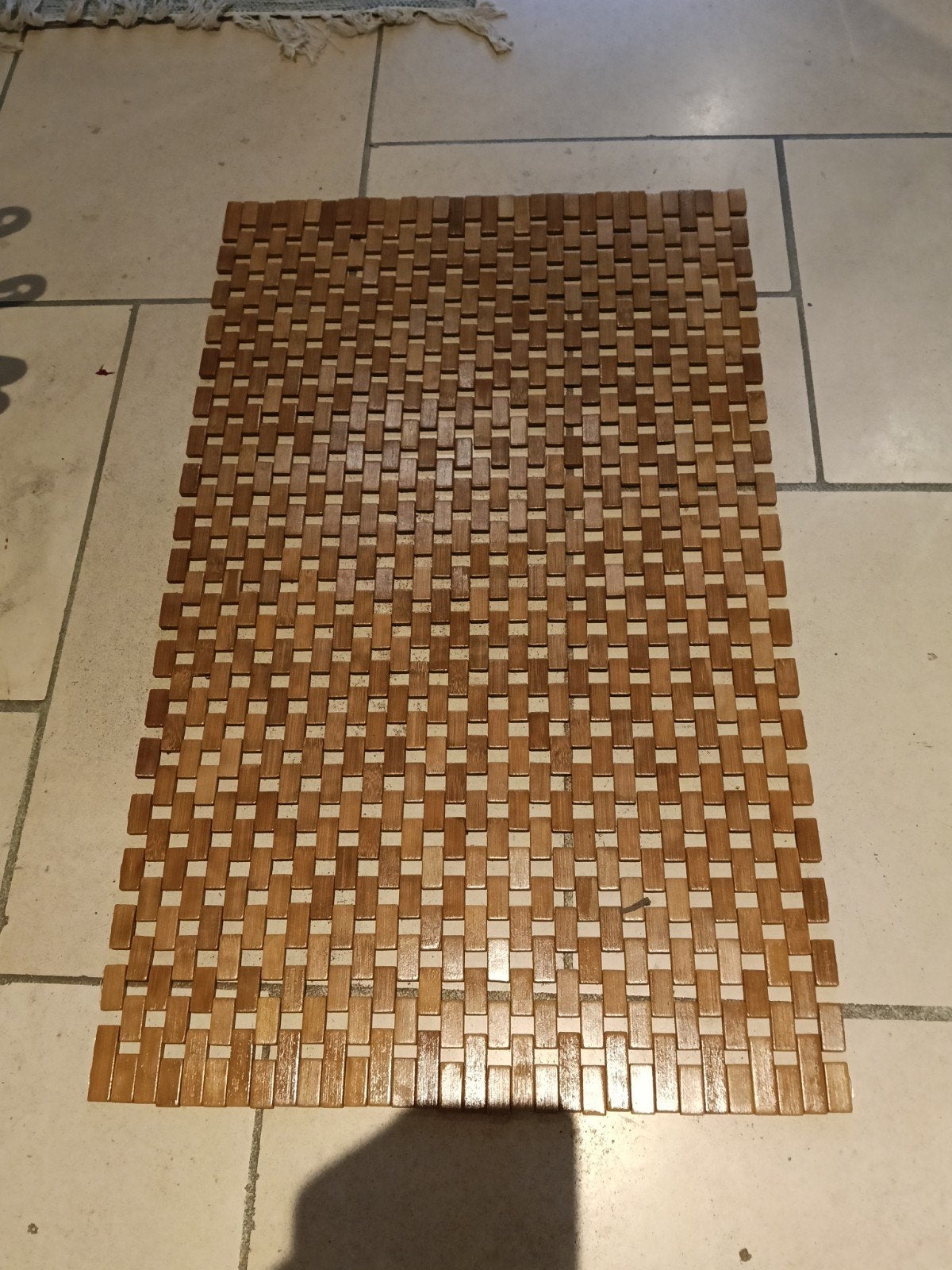 houten( badkamer)mat, Ophalen, Zo goed als nieuw, Bruin